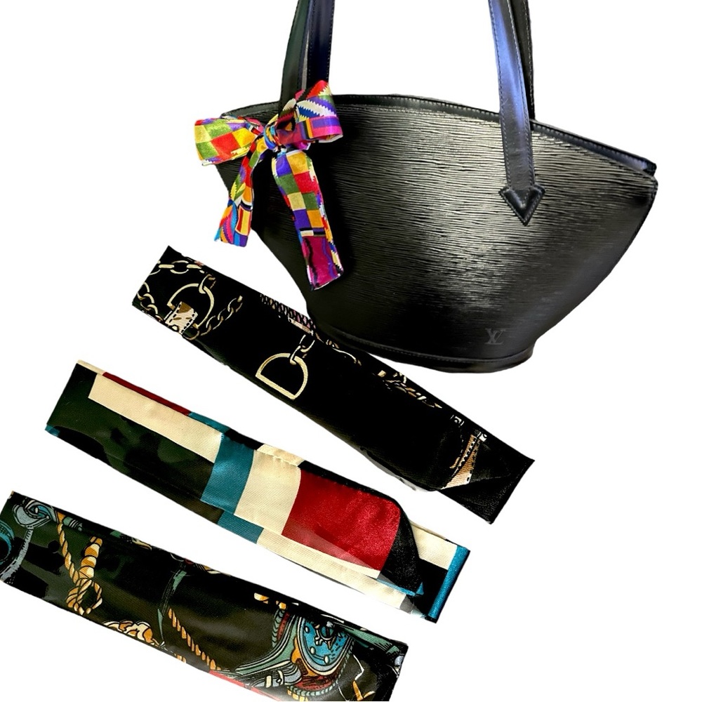 3 Twilly Scarves!  Three different black patterned prints!